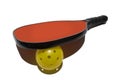 Pickleball Paddle Resting on Ball