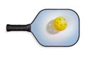 Pickleball Paddle with Yellow Pickleball