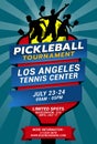 Pickleball tournament flyer template for competition events, training, matches, etc