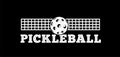 Pickleball vector illustration isolated on black