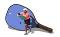 Pickleball - Woman Hitting Ball with Paddle as a Backdrop