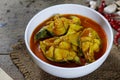 Pickled bamboo shoots with catfish in sour and spicy soup , thai southern style food