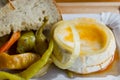 Pickled Camembert Cheese with Peppers and Bread