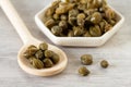 Pickled capers ready for use in various Mediterranean dishes Royalty Free Stock Photo