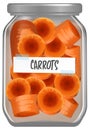 Pickled Carrots in Jar Vector