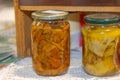 Pickled Chanterelle Mushroms Jar Royalty Free Stock Photo