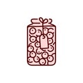 Pickled cherries in a jar color line icon.