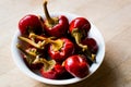 Pickled Cherry Pepper Pickles in bowl. Royalty Free Stock Photo