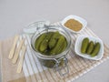 Pickled cucumber in jar Royalty Free Stock Photo