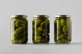 Pickled Cucumber Jar Mock-Up - Three Jars Royalty Free Stock Photo