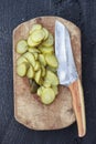 Pickled cucumber sliced