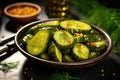 Pickled cucumbers with dill