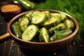 Pickled cucumbers with dill