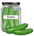 Pickled Cucumbers in Jar Vector Royalty Free Stock Photo