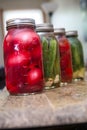 Pickled Eggs Peppers Cucumbers Royalty Free Stock Photo