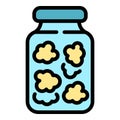 Pickled food jar icon color outline vector