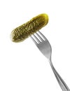 Natural pickle on a fork