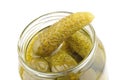 Pickled gherkins, white background Royalty Free Stock Photo