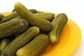 Pickled gherkins (young cucumbers) Royalty Free Stock Photo