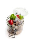 Pickled herring isolated on white background Royalty Free Stock Photo