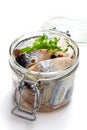 Pickled herring isolated on white background Royalty Free Stock Photo
