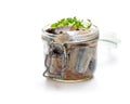 Pickled herring isolated on white background Royalty Free Stock Photo