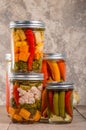 Pickled mixed vegetables home canning Royalty Free Stock Photo