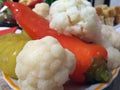 Pickled peppers and cauliflower Royalty Free Stock Photo
