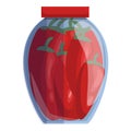 Pickled peppers icon, cartoon style