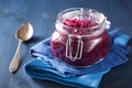 Pickled red cabbage in glass jar Royalty Free Stock Photo