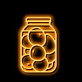 pickled tomato neon glow icon illustration