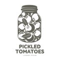 Pickles glass jar flat illustration