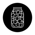 Pickled tomatoes in a jar color line icon.