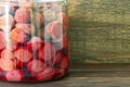 Pickled umes in the glass jar Royalty Free Stock Photo