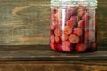 Pickled umes in the glass jar Royalty Free Stock Photo