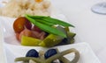 Pickled vegetables: cucumbers, tomatoes, garlic, olives, asparagu