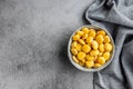 Pickled yellow Lupin Beans in bowl Royalty Free Stock Photo