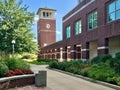 Pickler Memorial Library clock tower and arcade, Truman State University, Kirksville, Missouri