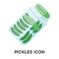 Pickles icon vector sign and symbol isolated on white background