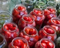 Pickling canning tomatoes and cucumbers Royalty Free Stock Photo