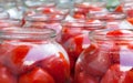 Pickling canning the tomatoes Royalty Free Stock Photo