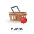Picknick icon. 3d illustration from outdoor recreation collection. Creative Picknick 3d icon for web design, templates