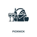 Picknick icon. Monochrome simple line Outdoor Recreation icon for templates, web design and infographics