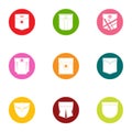 Pickpocket icons set, flat style