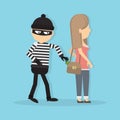 Pickpocket steals money.