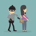 Pickpocket steals money.