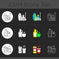 Pickup and delivery option dark theme icons set Royalty Free Stock Photo