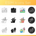 Pickup and delivery option icons set Royalty Free Stock Photo