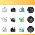 Pickup and delivery option icons set Royalty Free Stock Photo