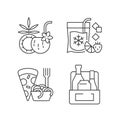 Pickup and delivery option linear icons set Royalty Free Stock Photo
